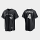 Men's Toronto Blue Jays #4 George Springer Black White All Black Fashion MLB Jersey