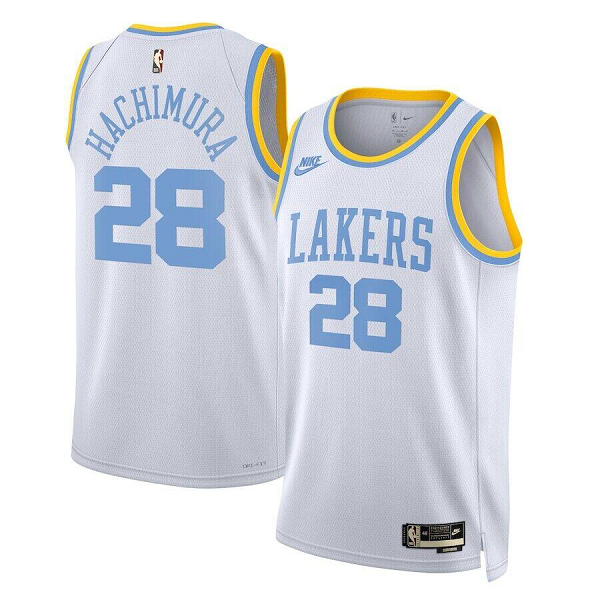 Men's Los Angeles Lakers #28 Rui Hachimura Nike White 2022/23 Swingman Classics Jersey