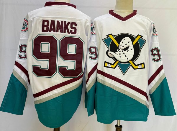 Men's Anaheim Ducks #99 Adam Banks Mighty Hockey Jersey