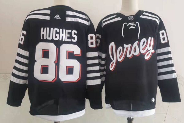 Men's #86 Jack Hughes New Jersey Devils Black NHL Jersey