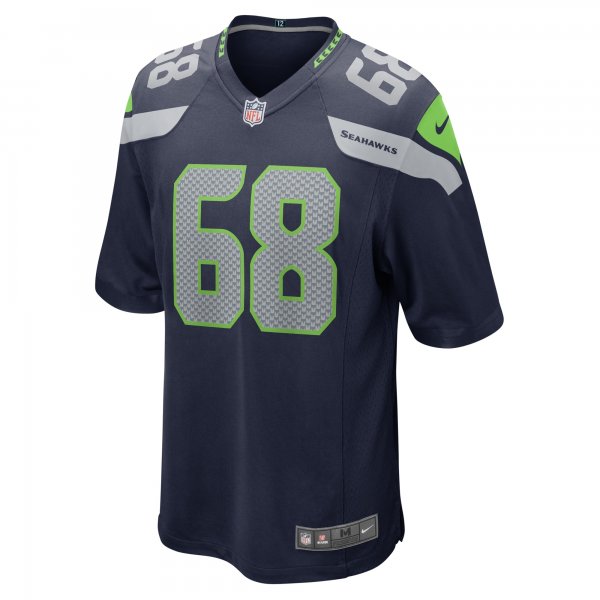 Men's Seattle Seahawks Damien Lewis Nike College Navy Game Jersey