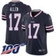 Buffalo Bills #17 Josh Allen Navy Youth Stitched NFL Limited Inverted Legend 100th Season Jersey