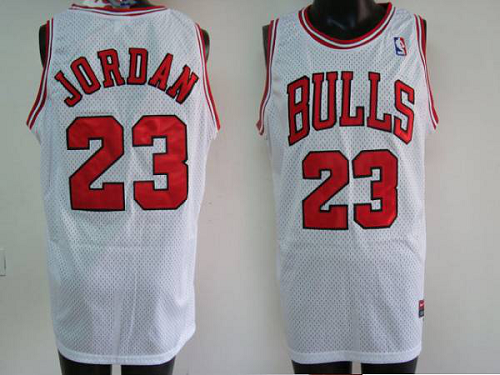 Men's Chicago Bulls #23 Michael Jordan Stitched White NBA Jersey