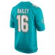 Men's Miami Dolphins Jake Bailey Nike Aqua Game Player Jersey