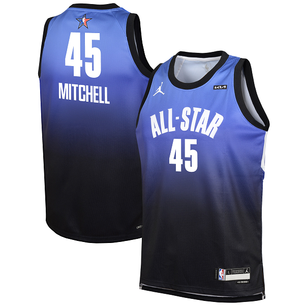 Youth #45 Donovan Mitchell Jordan Brand Blue 2023 NBA All-Star Game Swingman Jersey