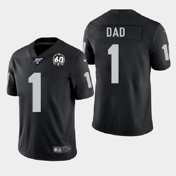 Men's Las Vegas Raiders #1 Dad Black 60th Anniversary Vapor Limited Stitched NFL 100th Jersey