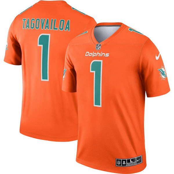 Men's Miami Dolphins Tua Tagovailoa Nike Orange Inverted Legend Jersey