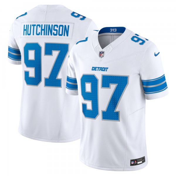 Men's Detroit Lions Aidan Hutchinson Nike White Vapor F.U.S.E. Limited Jersey