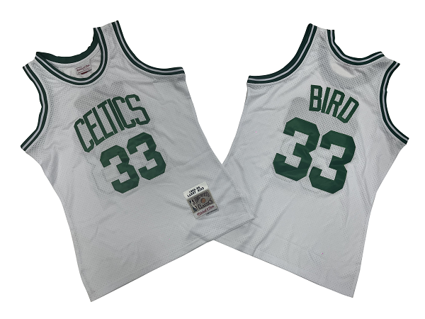 Boston Celtics #33 Larry Bird White Mitchell and Ness NBA Jersey