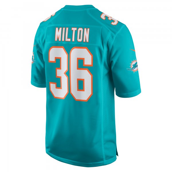 Men's Miami Dolphins Mark Milton Nike Aqua Game Jersey