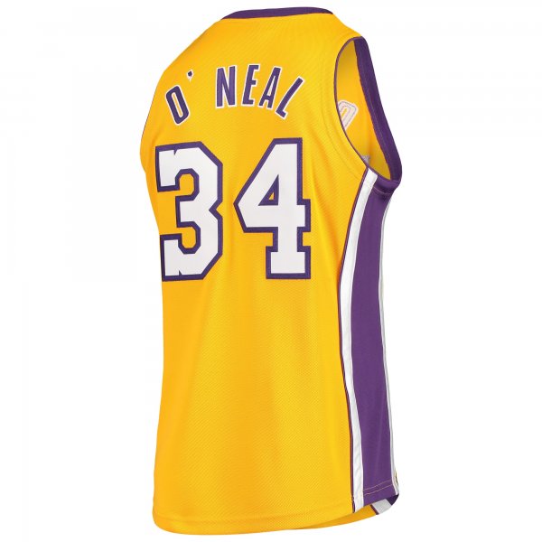 Men's Los Angeles Lakers Shaquille O'Neal Mitchell & Ness Gold 2000 NBA Finals Hardwood Classics Jersey