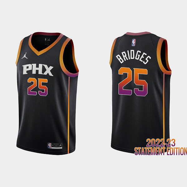 Men's Phoenix Suns Mikal Bridges #25 Black 2022-23 Statement Edition NBA Jersey