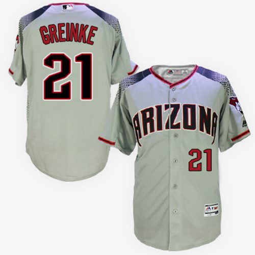 Arizona Diamondbacks #21 Zack Greinke Gray/Brick New Cool Base Stitched MLB Jersey