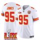 Youth Kansas City Chiefs #95 Chris Jones White Super Bowl LIX F.U.S.E. Vapor Limited Stitched Jersey