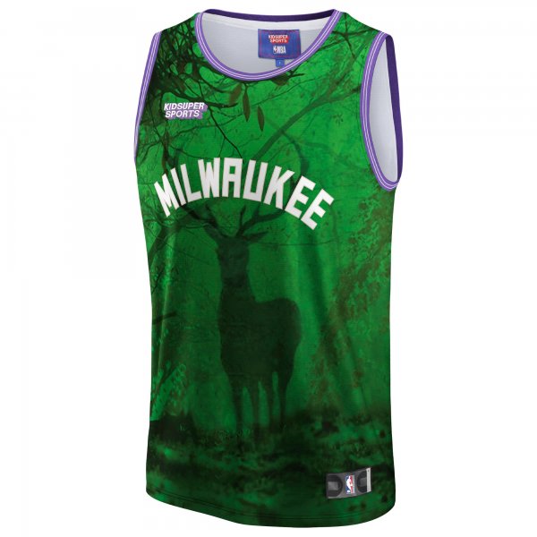 Unisex Milwaukee Bucks NBA & KidSuper Studios by Fanatics Green Hometown Jersey