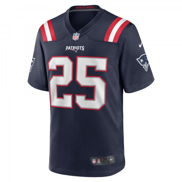 Men's New England Patriots Marcus Jones Nike Navy Game Player Jersey