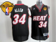 Men's Revolution 30 Miami Heat #34 Ray Allen Black Finals Patch Stitched NBA Jersey