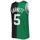 Men's Boston Celtics Kevin Garnett Mitchell & Ness Black/Kelly Green Hardwood Classics 2007/08 Split Swingman Jersey