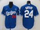 Men's Los Angeles Dodgers #24 Kobe Bryant Blue KB Patch Stitched MLB Cool Base Nike Jersey