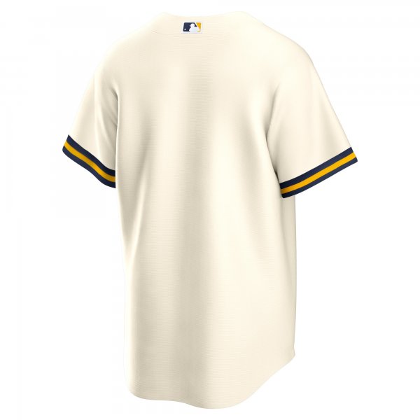 Men's Milwaukee Brewers Nike Cream Home Blank Replica Jersey