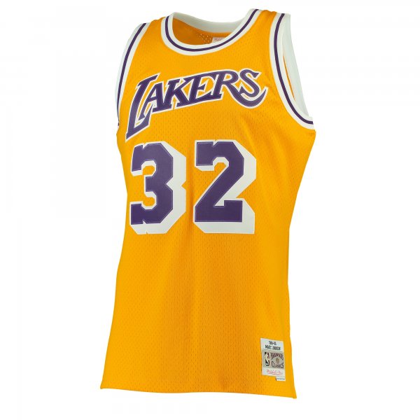 Men's Los Angeles Lakers Magic Johnson Mitchell & Ness Gold 1984/85 Hardwood Classics Swingman Jersey