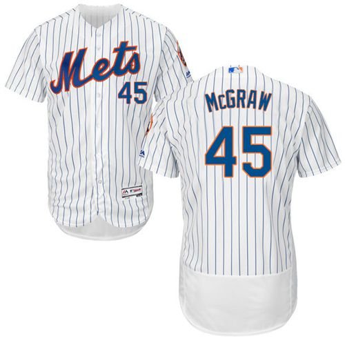 New York Mets #45 Tug McGraw White(Blue Strip) Flexbase Collection Stitched MLB Jersey