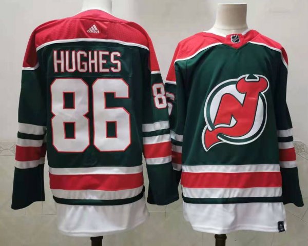 Men's #86 Jack Hughes New Jersey Devils Green NHL Jersey