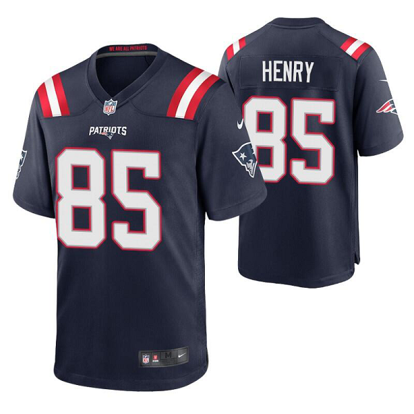 Men's New England Patriots #85 Hunter Henry Navy Game Nike NFL Jersey