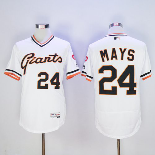 San Francisco Giants #24 Willie Mays White Flexbase Collection Cooperstown Stitched MLB Jersey