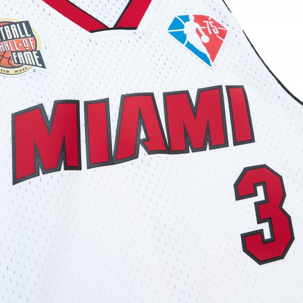 Unisex Miami Heat Dwyane Wade Mitchell & Ness White Hall of Fame Class of 2023 Throwback Swingman Jersey