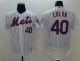 New York Mets #40 Bartolo Colon White(Blue Strip) Flexbase Collection Stitched MLB Jersey