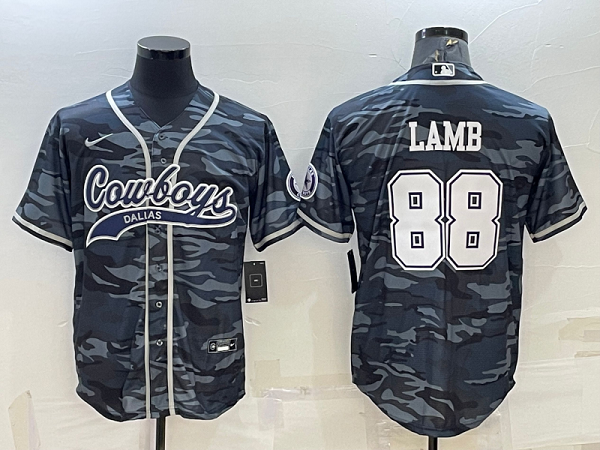 Men's Dallas Cowboys #88 CeeDee Lamb Camouflage Stitched Baseball Cool Base Jersey