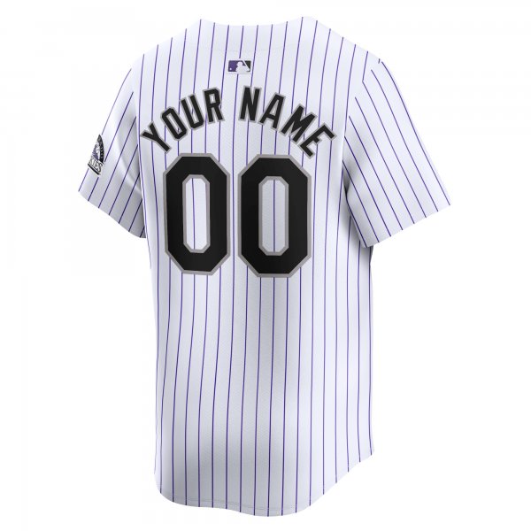 Youth Colorado Rockies Nike White Home Limited Custom Jersey