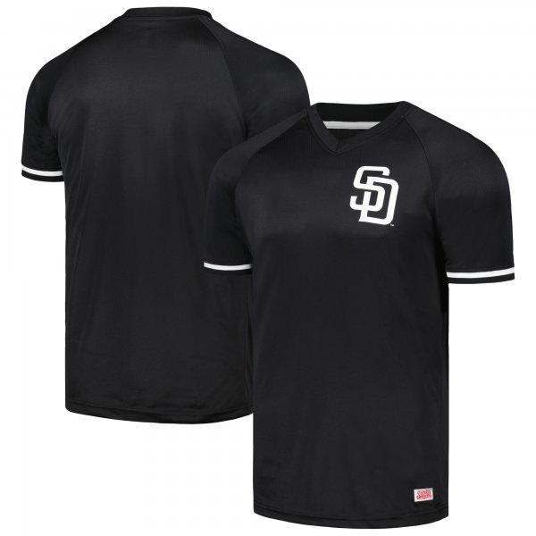 Men's San Diego Padres Stitches Black Raglan V-Neck Jersey