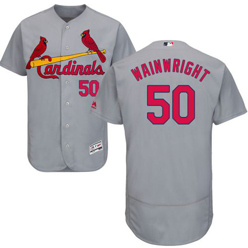 St. Louis Cardinals #50 Adam Wainwright Grey Flexbase Collection Stitched MLB Jersey