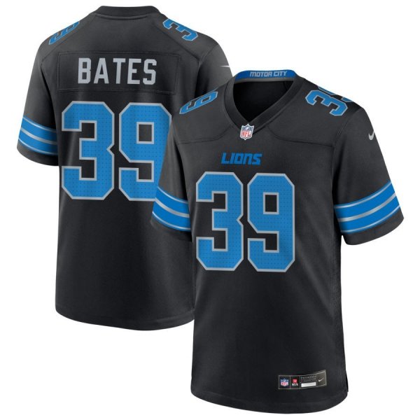 Men's #39 Jake Bates Nike Detroit Lions Black Alternate Game Jersey