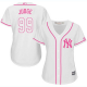 New York Yankees #99 Aaron Judge White/Pink Fashion Women's Stitched MLB Jersey