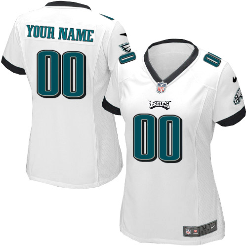 Nike Philadelphia Eagles Customized White Stitched Elite Women's NFL Jersey