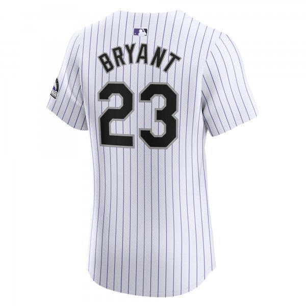 Men's Colorado Rockies Kris Bryant Nike White Home Elite Jersey