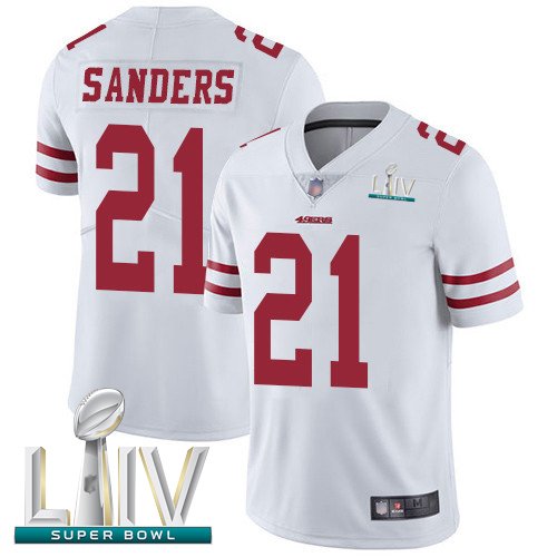 San Francisco 49ers #21 Deion Sanders White Super Bowl LIV Bound Men's Stitched NFL Vapor Untouchable Limited Jersey