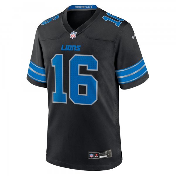 Men's Detroit Lions Jared Goff Nike Black 2nd Alternate Game Jersey