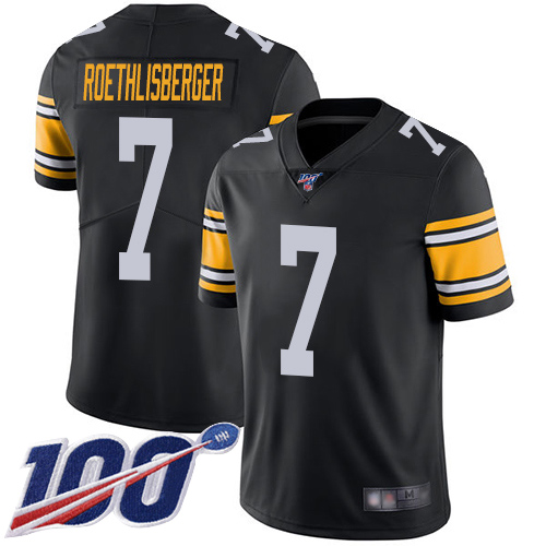 Pittsburgh Steelers #7 Ben Roethlisberger Black Alternate Men's Stitched NFL 100th Season Vapor Limited Jersey