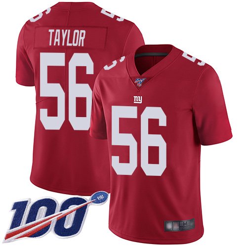 New York Giants #56 Lawrence Taylor Red Alternate Youth Stitched NFL 100th Season Vapor Limited Jersey