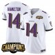 Men's Baltimore Ravens #14 Kyle Hamilton White 2023 F.U.S.E. AFC North Champions Vapor Limited NFL Jersey