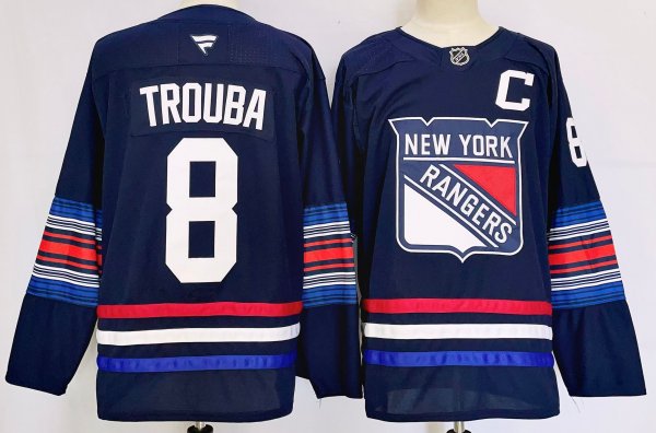 Men's #8 Jacob Trouba New York Rangers Dark Blue City Edition Jersey