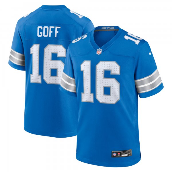 Men's Detroit Lions Jared Goff Nike Blue Game Jersey