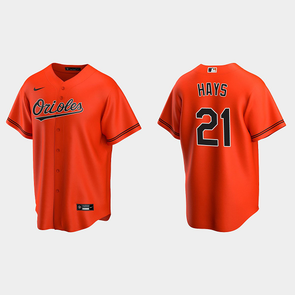 Men's Baltimore Orioles #21 Austin Hays Orange Alternate MLB Jersey