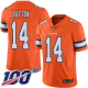 Men's Denver Broncos #14 Courtland Sutton Orange Stitched NFL Limited Rush 100th Season Jersey