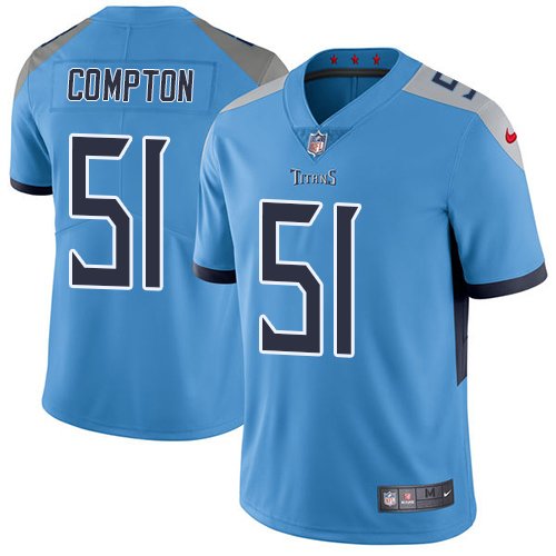 Men's Nike Tennessee Titans #51 Will Compton Light Blue Limited NFL Alternate Vapor Untouchable Jersey