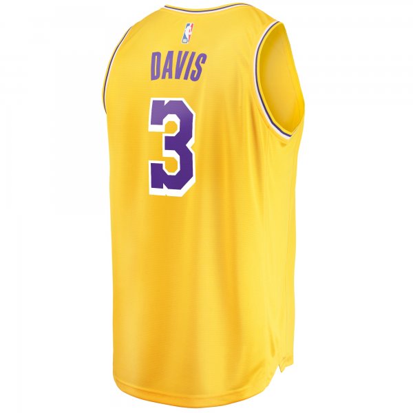 Men's Los Angeles Lakers Anthony Davis Fanatics Gold Fast Break Replica Player Jersey - Icon Edition